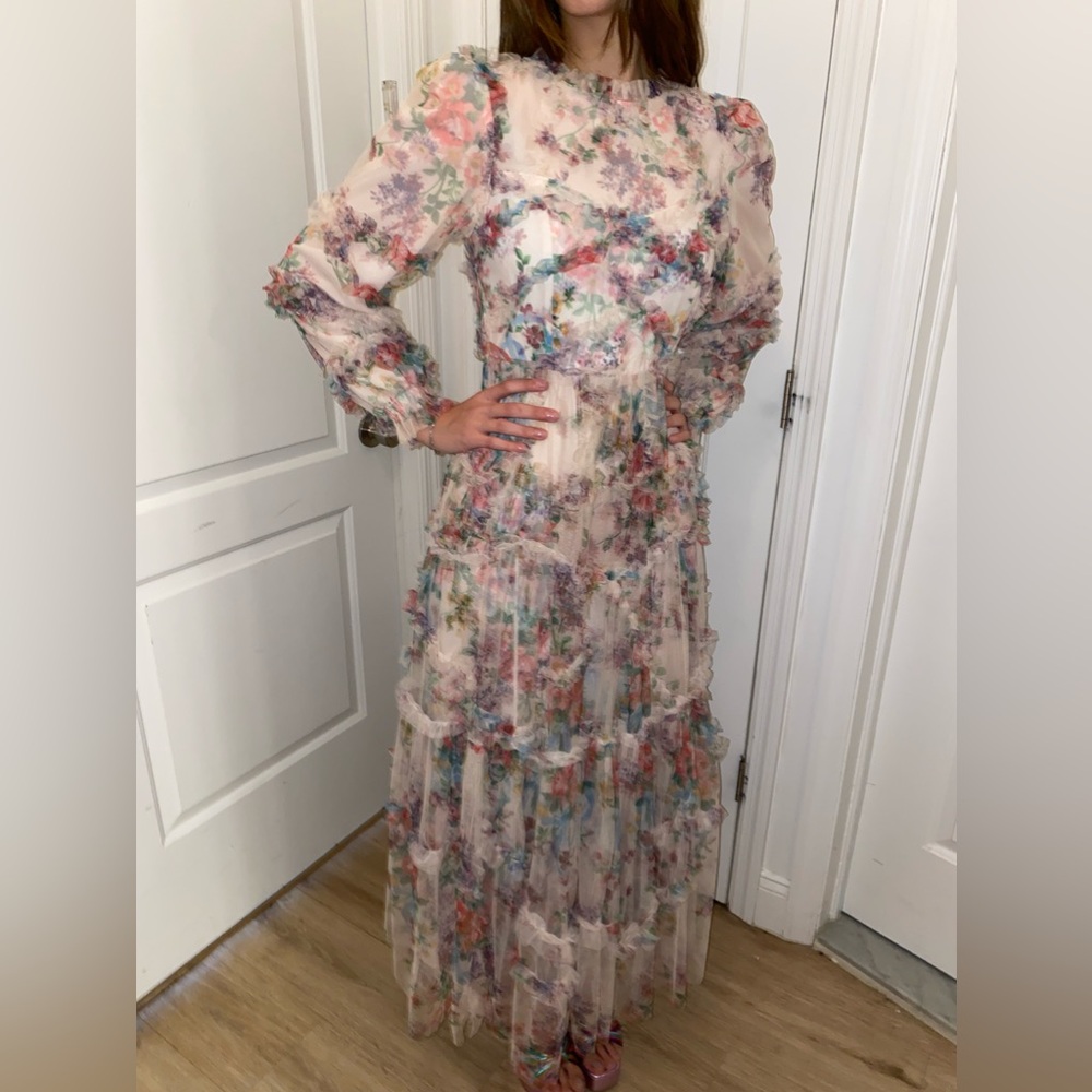 Needle & Thread floral tulle dress